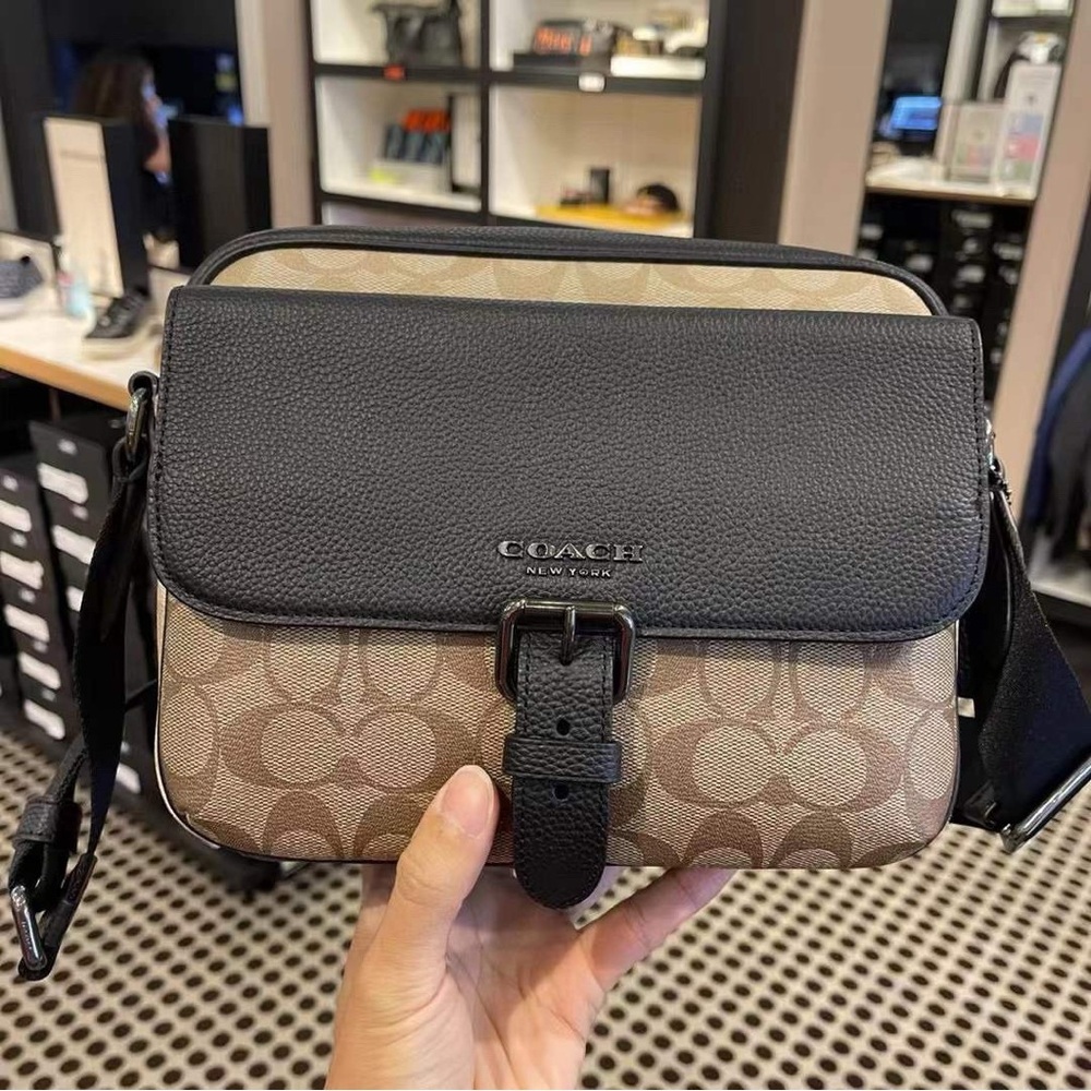 Coach Hudson Crossbody In Blocked Signature Canvas